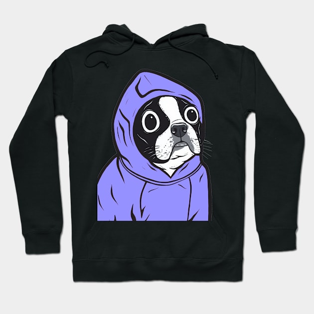 Blue Boston Terrier Hoodie Hoodie by turddemon